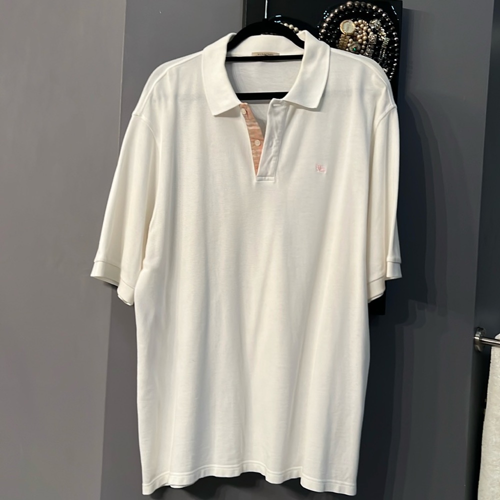 Mens’s White Burberry Polo in XXL